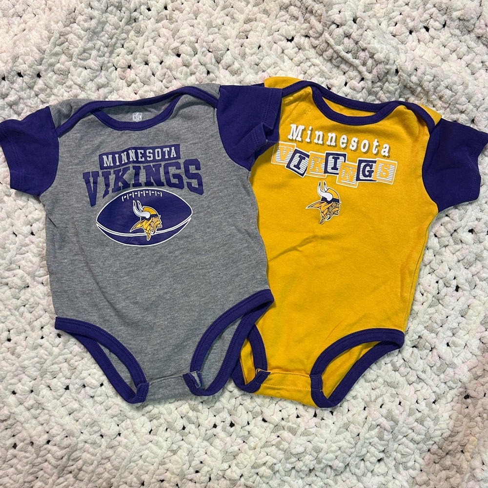 Minnesota Vikings Baby Onesies - 2pc bundle